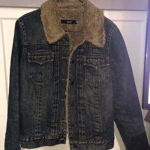 Gap Faux Fur Lined Denim Jacket